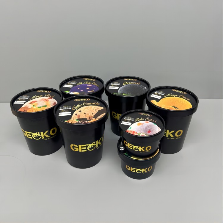 16oz ice cream paper tub with paper lid