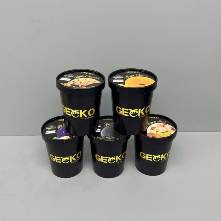 16oz ice cream paper tub with paper lid with spoon